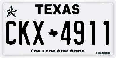 TX license plate CKX4911