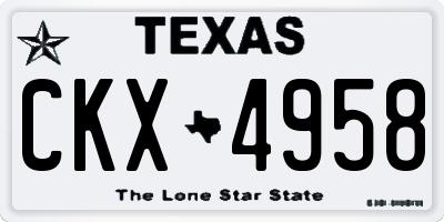TX license plate CKX4958