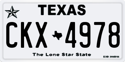 TX license plate CKX4978