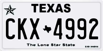 TX license plate CKX4992