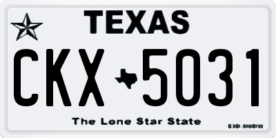 TX license plate CKX5031