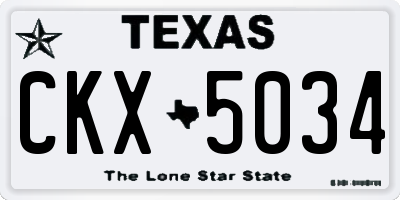 TX license plate CKX5034