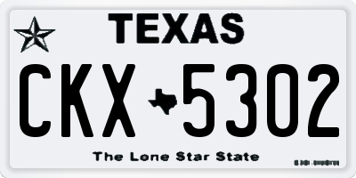 TX license plate CKX5302