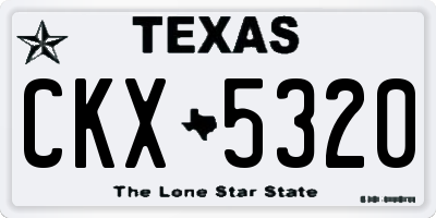 TX license plate CKX5320