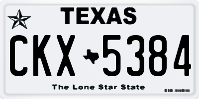 TX license plate CKX5384