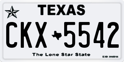 TX license plate CKX5542