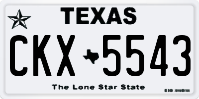 TX license plate CKX5543