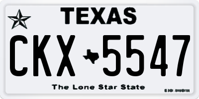 TX license plate CKX5547