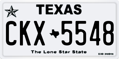 TX license plate CKX5548