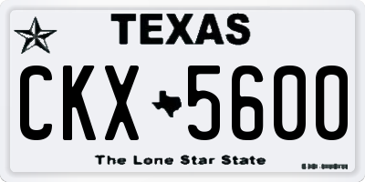 TX license plate CKX5600