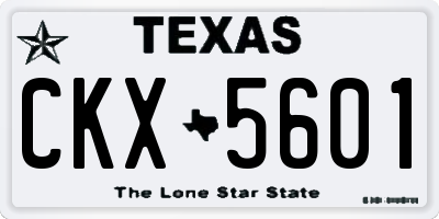 TX license plate CKX5601