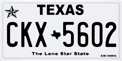 TX license plate CKX5602