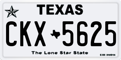 TX license plate CKX5625