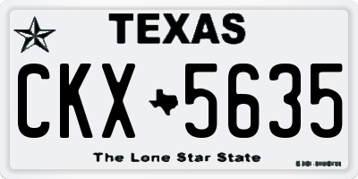 TX license plate CKX5635