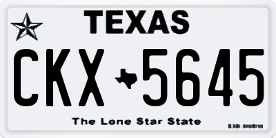 TX license plate CKX5645