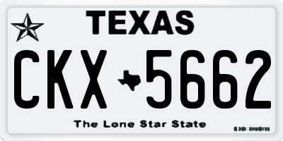 TX license plate CKX5662