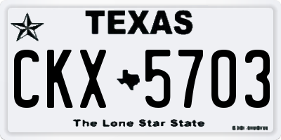 TX license plate CKX5703