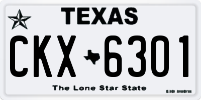TX license plate CKX6301