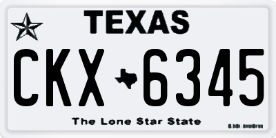 TX license plate CKX6345