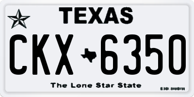 TX license plate CKX6350