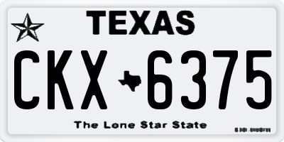 TX license plate CKX6375