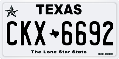 TX license plate CKX6692