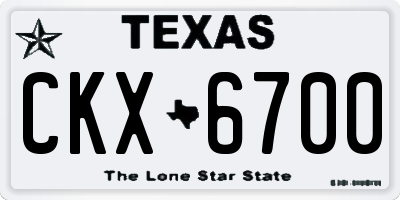 TX license plate CKX6700
