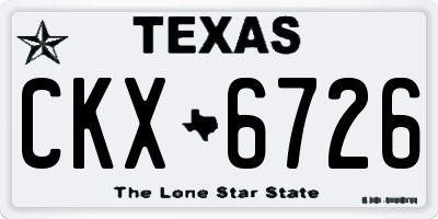 TX license plate CKX6726