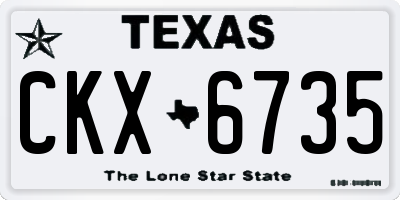 TX license plate CKX6735