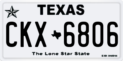 TX license plate CKX6806