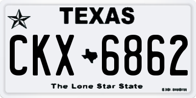TX license plate CKX6862