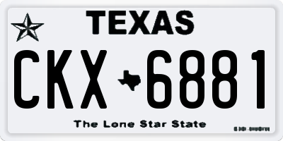 TX license plate CKX6881