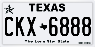 TX license plate CKX6888