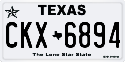 TX license plate CKX6894