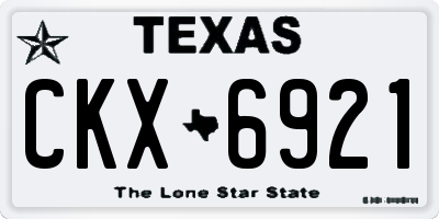 TX license plate CKX6921