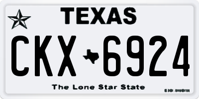 TX license plate CKX6924