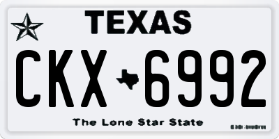 TX license plate CKX6992