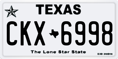 TX license plate CKX6998