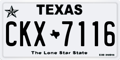 TX license plate CKX7116