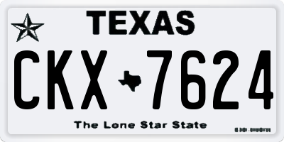TX license plate CKX7624
