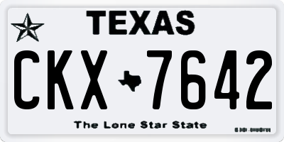 TX license plate CKX7642
