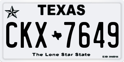 TX license plate CKX7649