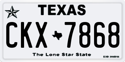 TX license plate CKX7868