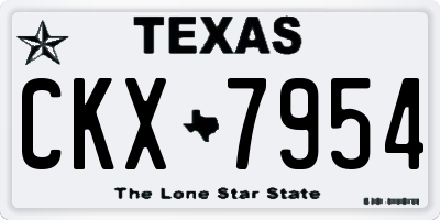 TX license plate CKX7954
