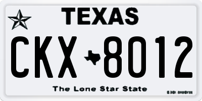 TX license plate CKX8012