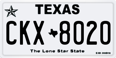 TX license plate CKX8020