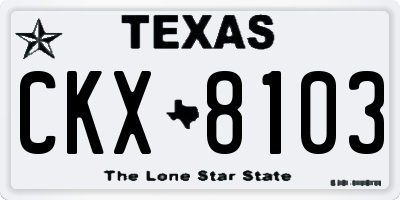 TX license plate CKX8103