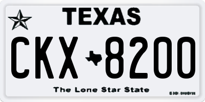 TX license plate CKX8200