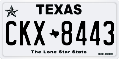 TX license plate CKX8443