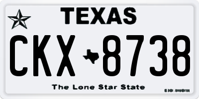 TX license plate CKX8738